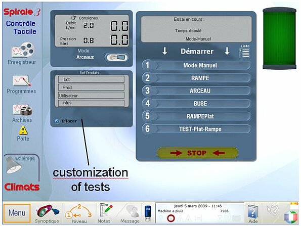 Customization of tests in Spirale 3