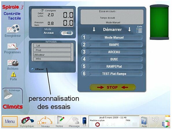 Personnalisation des essais sous Spirale 3